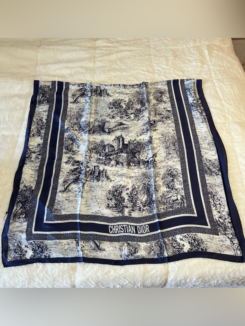 CD silk long scarf
